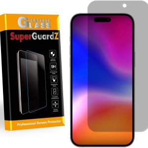 Protector de pantalla de vidrio templado para iPhone 15 Pro Max privacidad antiespía, SuperGuardZ, antiarañazos 9H, antiburbujas Protector de pantalla de vidrio templado para iPhone 15 Pro Max privacidad antiespía, SuperGuardZ, antiarañazos 9H, antiburbujas