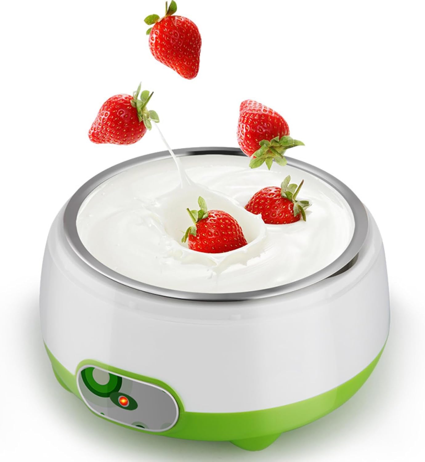 Pequeña máquina para hacer yogur de 15 W, máquina compacta para hacer yogur con recipiente de acero inoxidable reutilizable, para yogur orgánico en