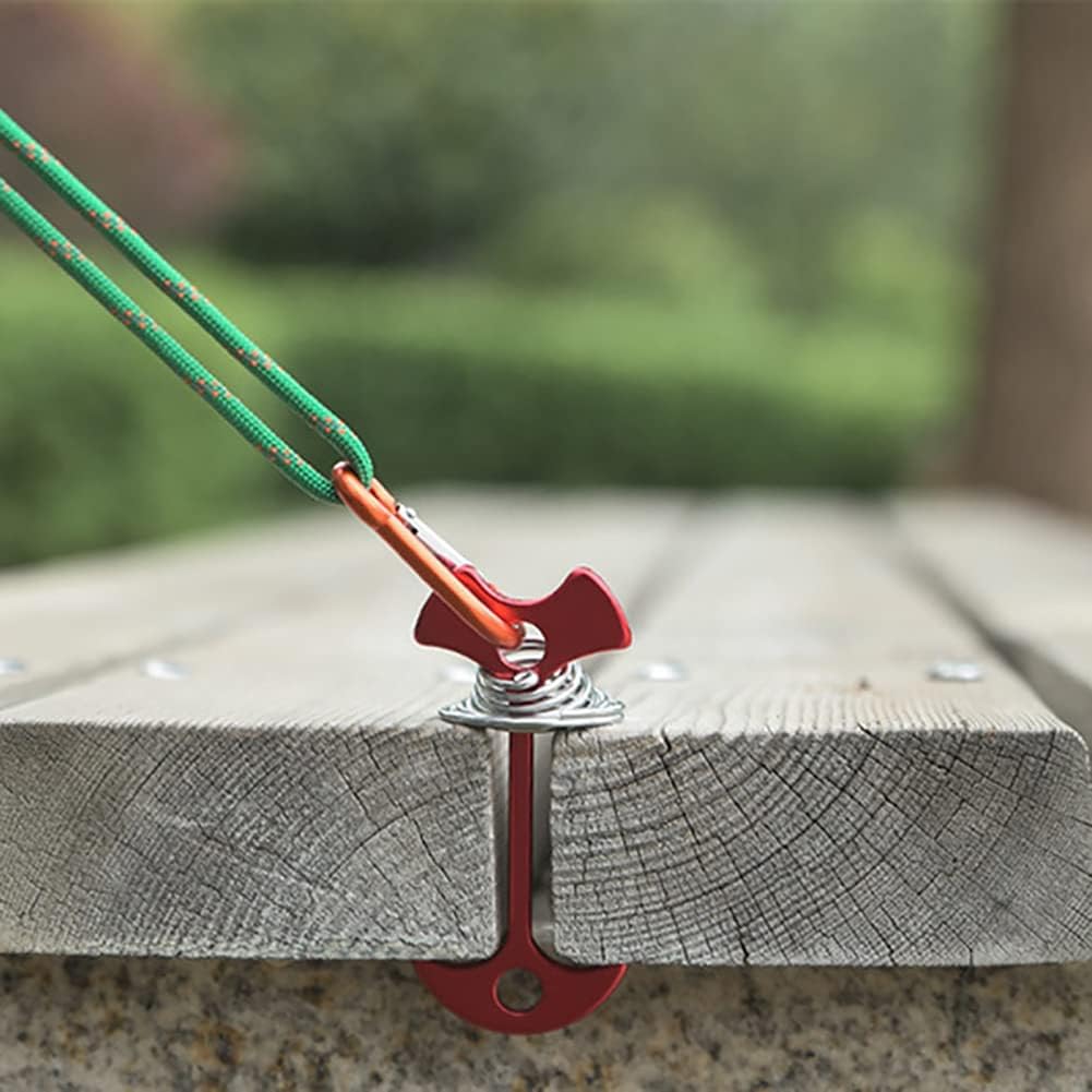 Alnicov Juego de 10 estacas para tabla de terraza, diseño de espina de pescado con hebilla de resorte para acampar al aire libre, senderismo, color