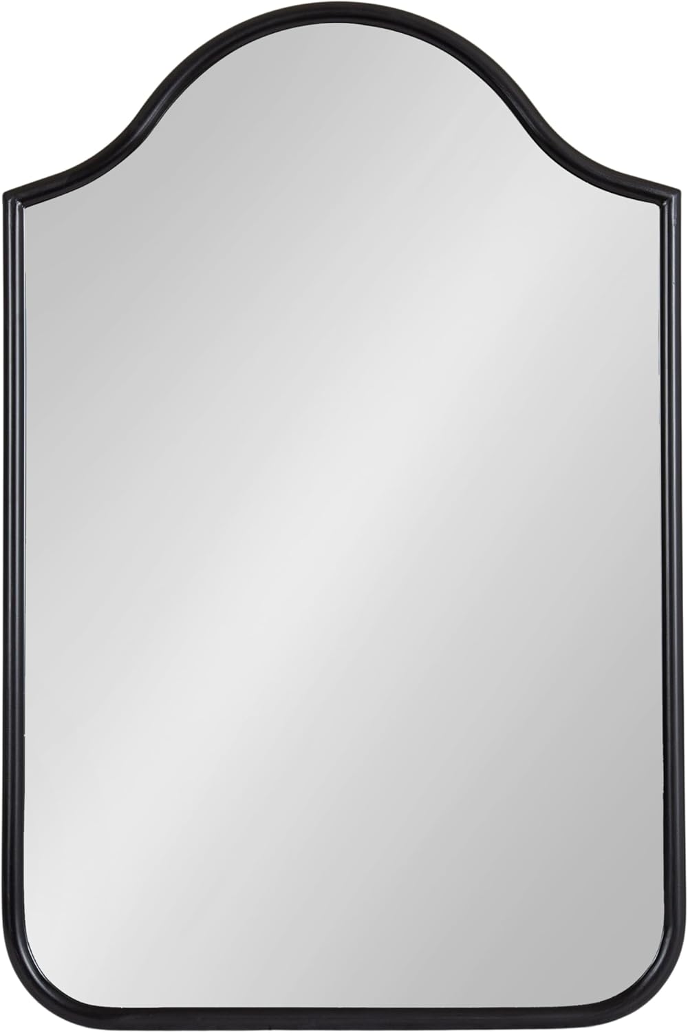 Kate and Laurel Fellows – Espejo de pared con forma de arco festoneado, 24 x 36 pulgadas, color negro, espejo de arco decorativo tradicional con