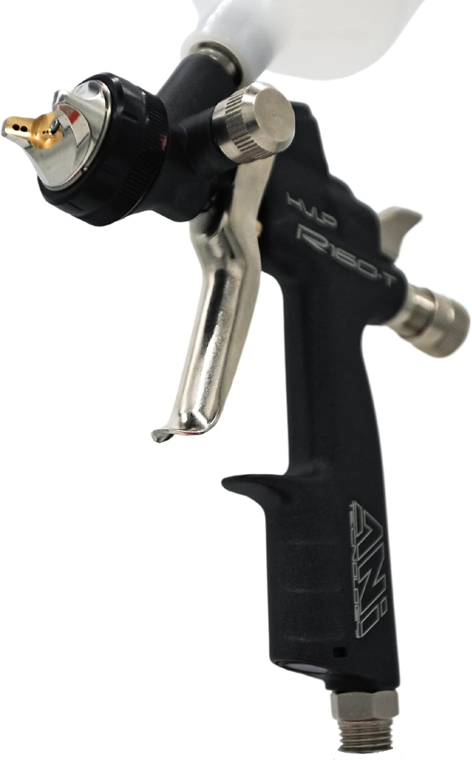Ani HVLP R150- mini pistola aerosol con copa de nailon de 8.4 oz, Negro