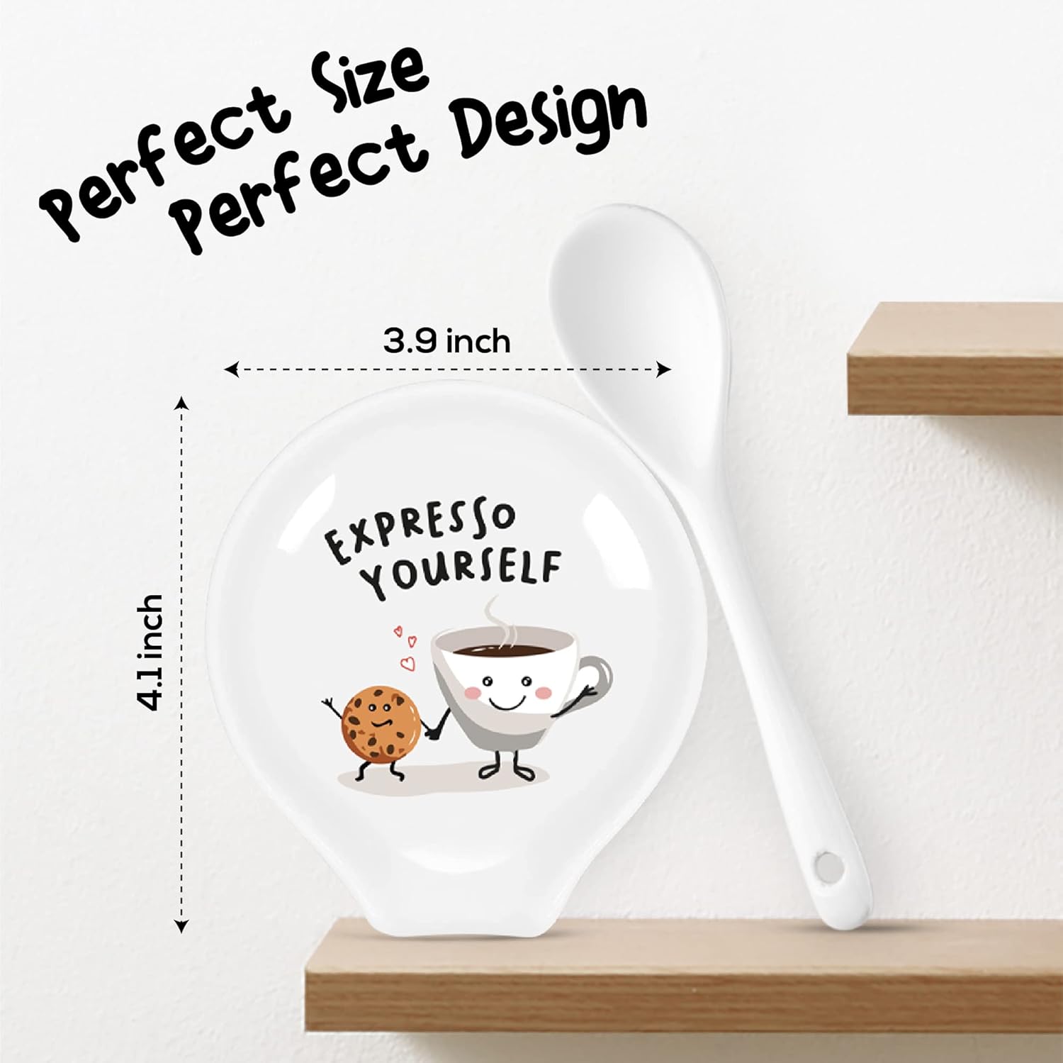 Soporte para cuchara de café de cuatro pulgadas, soporte para cuchara de café, soporte para cuchara de cocina, soporte para cucharas de cerámica,