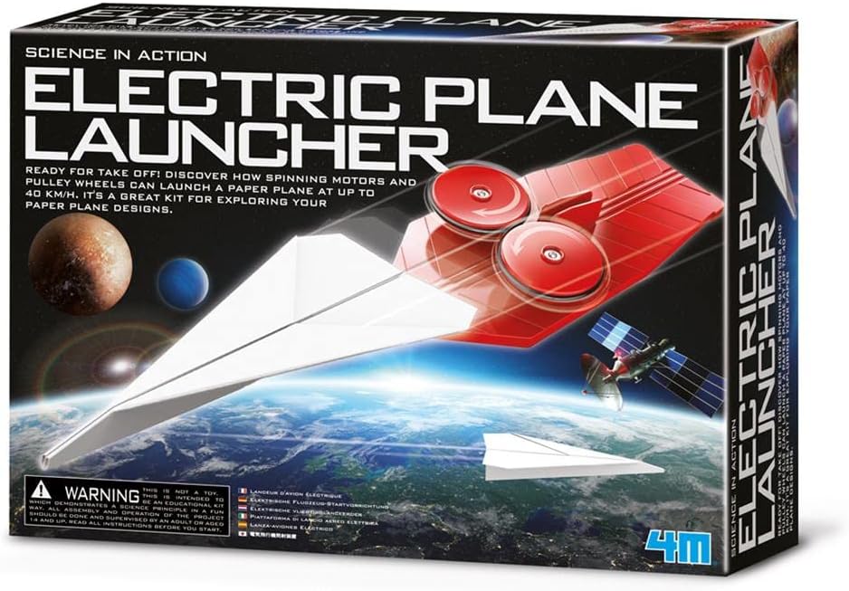 4M  Lanzador eléctrico de avión de papel  Ciencia en acción  para niños a partir de 8 años
