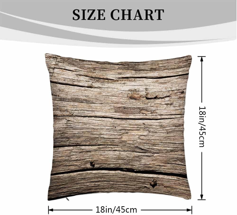 Beabes Juego de 2 fundas de cojín cuadradas con textura de tablones de madera antigua, nostálgica, rústica, decorativa, para dormitorio, sala de