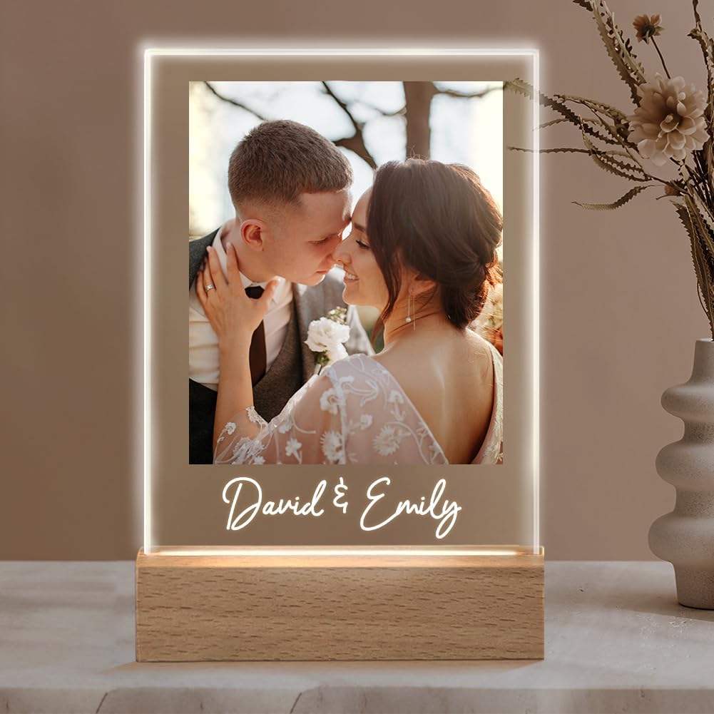 ShineSand Placa personalizada de Spotify con imagen, placa de música acrílica personalizada con foto, regalos personalizados para novio, novia,