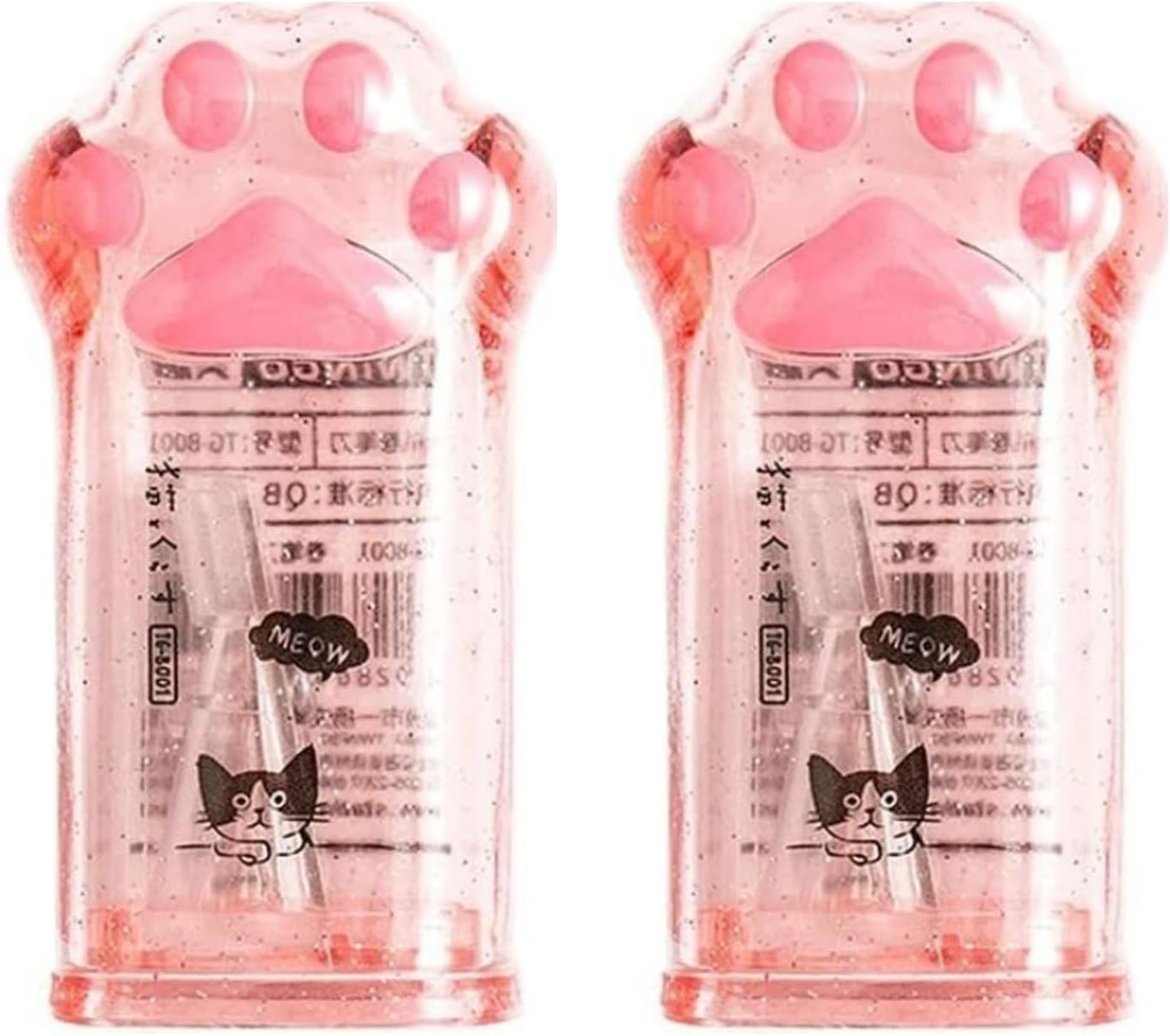 2 sacapuntas de pata de gato rosa, suministros escolares kawaii, regalo para estudiantes, sacapuntas kawaii, suministros escolares para niños,