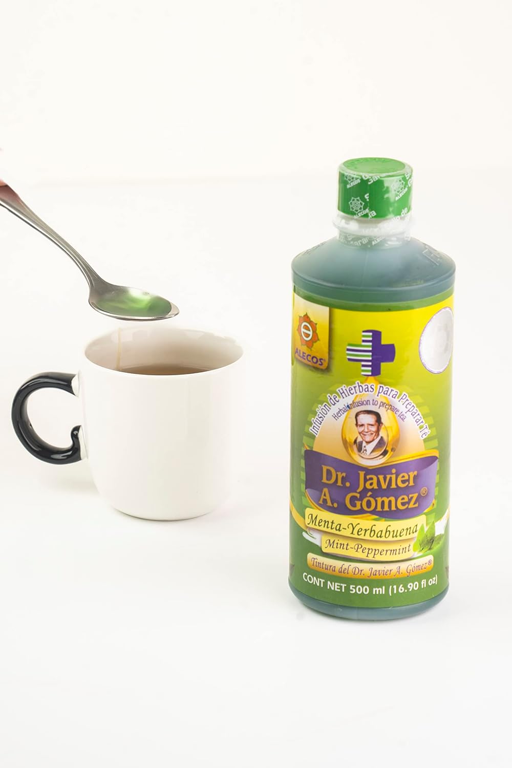 Alecos Tintura Infusión de Yerbas del Dr. Javier A. Gómez Natural y Menta Yerbabuena 16.9 fl oz (Paquete de 2), 2.2 libras