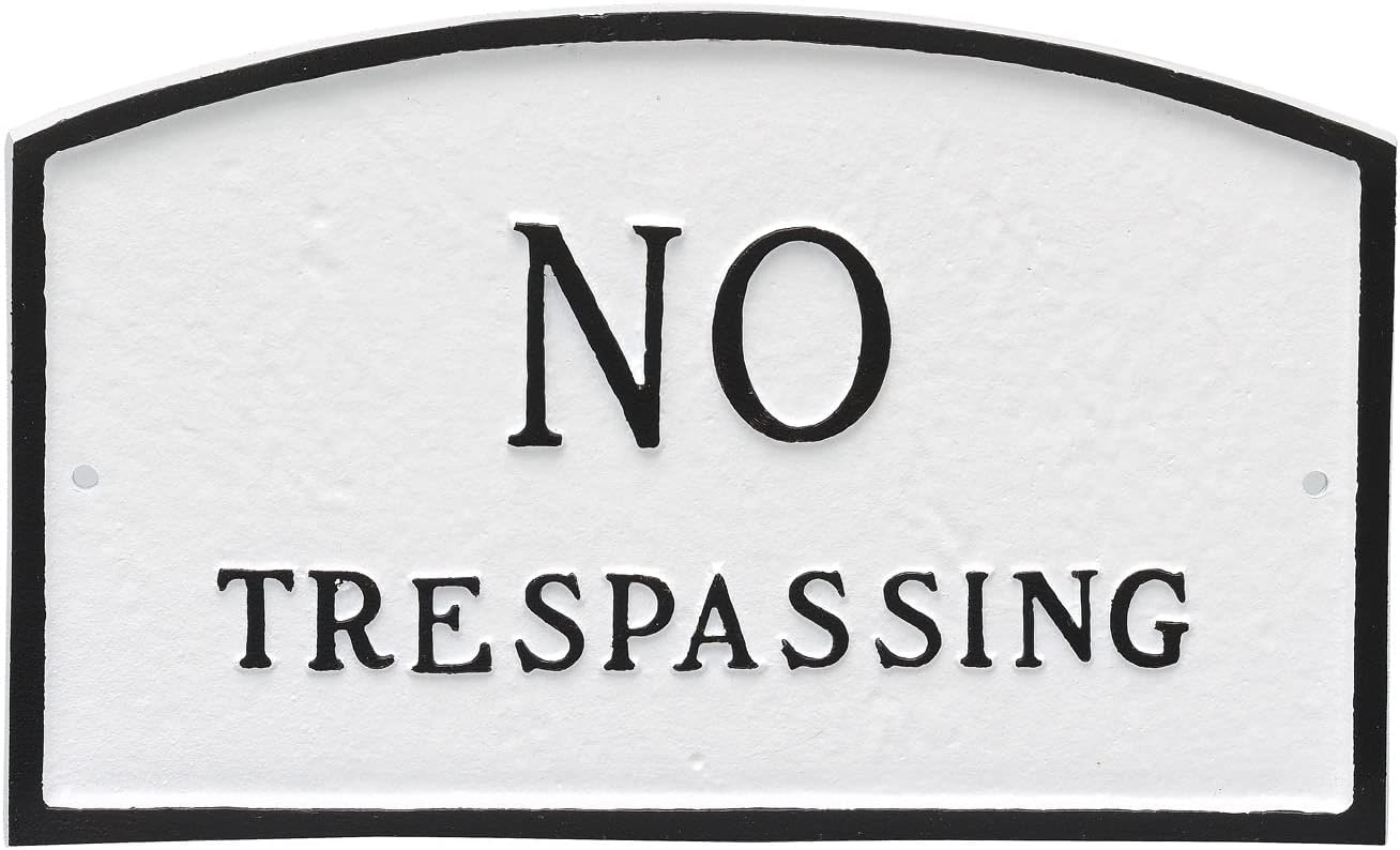 Placa de metal fundido con diseño de arco sin tropiezos – Placa de exhibición de pared o césped – Letrero de privacidad para el hogar o al aire