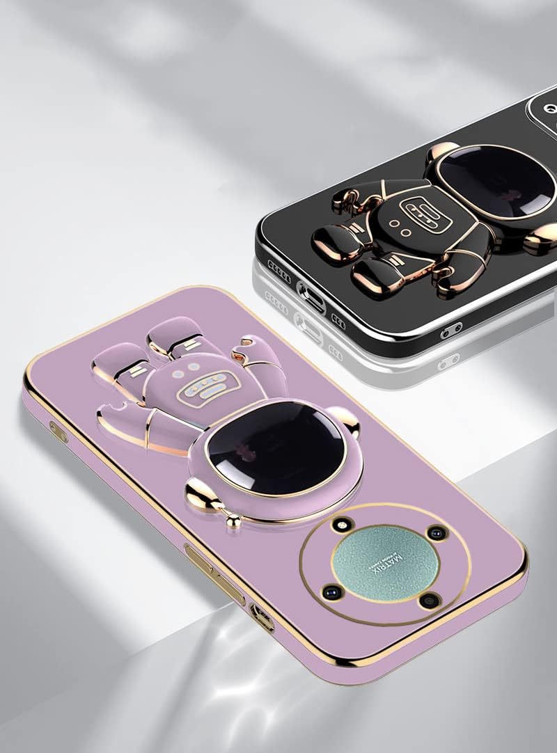 Funda compatible con Honor Magic 5 Lite con chapado creativo de astronauta y caricaturas, color rosa, funda para teléfono Honor X9a, soporte de