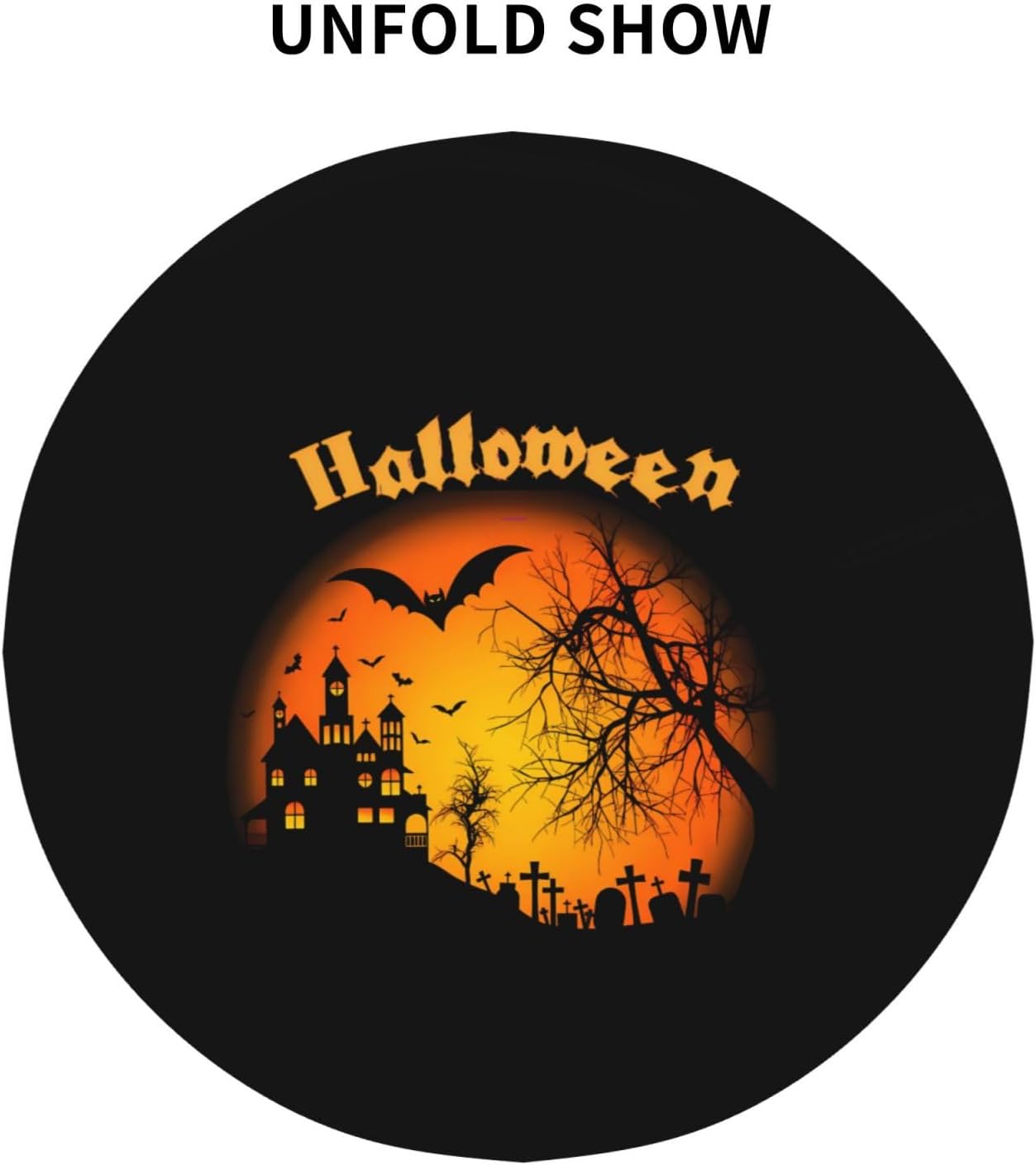 Divertido mantel de Halloween, divertido mantel redondo lavable y reutilizable de 60 pulgadas para decoración de mesa de comedor de fiesta en el