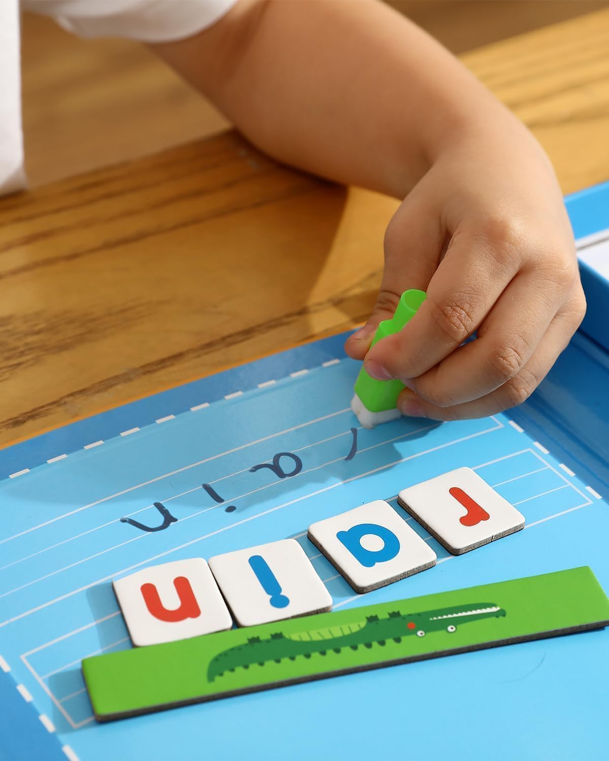 Lauon Juego de letras y números magnéticos para niños pequeños, 52 imanes del alfabeto para refrigerador, juguete de educación temprana con