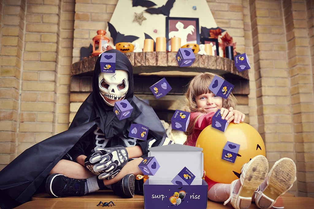 Caja de regalo sorpresa de Halloween, explosión de dinero, caja de regalo morada, caja de regalo sorpresa de Halloween, caja de broma de Halloween,
