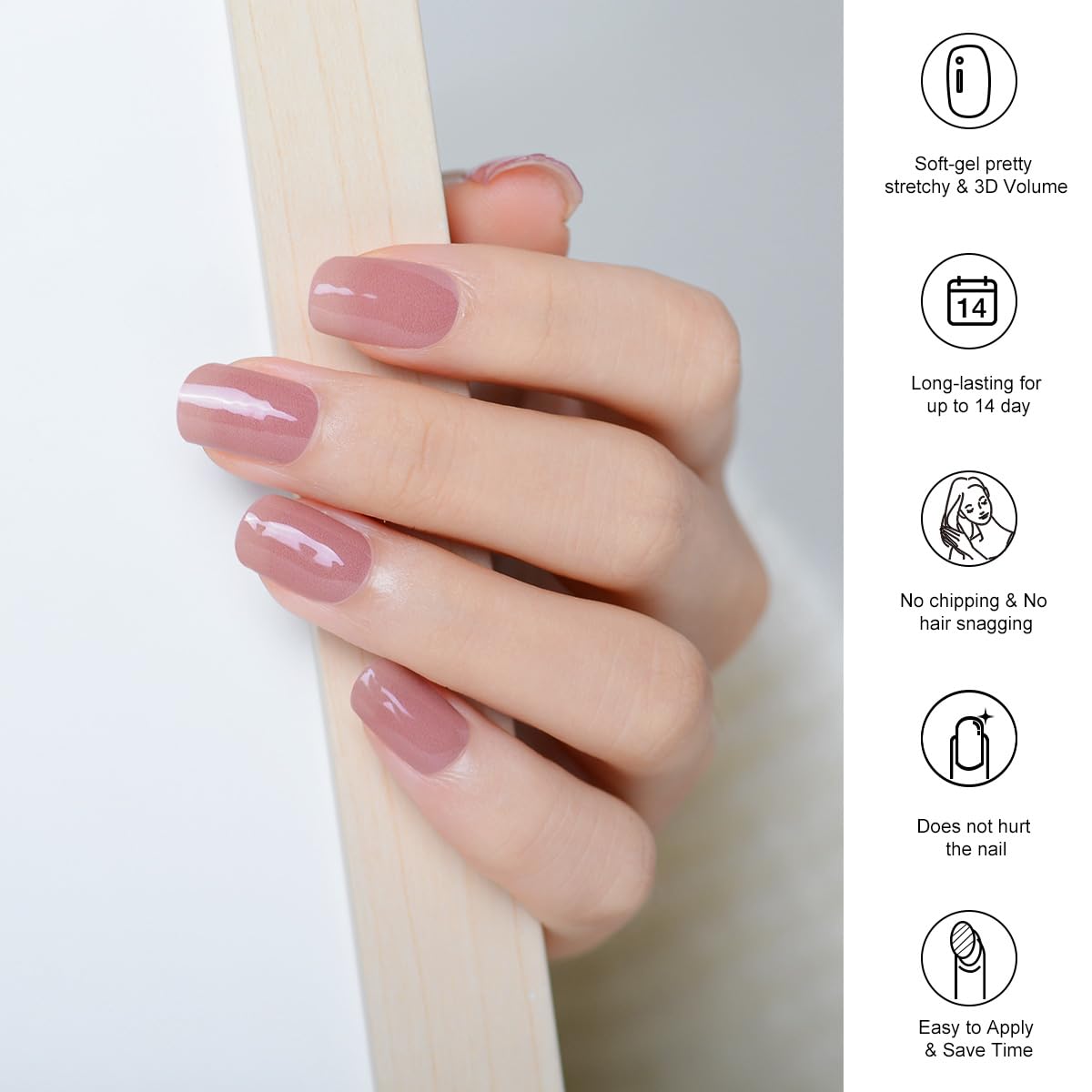 Tiras de uñas de gel semicuradas, 20 unidades, calcomanías de uñas de gel, tiras de uñas semicuradas, funcionan con lámpara de uñas LED UV, kit de