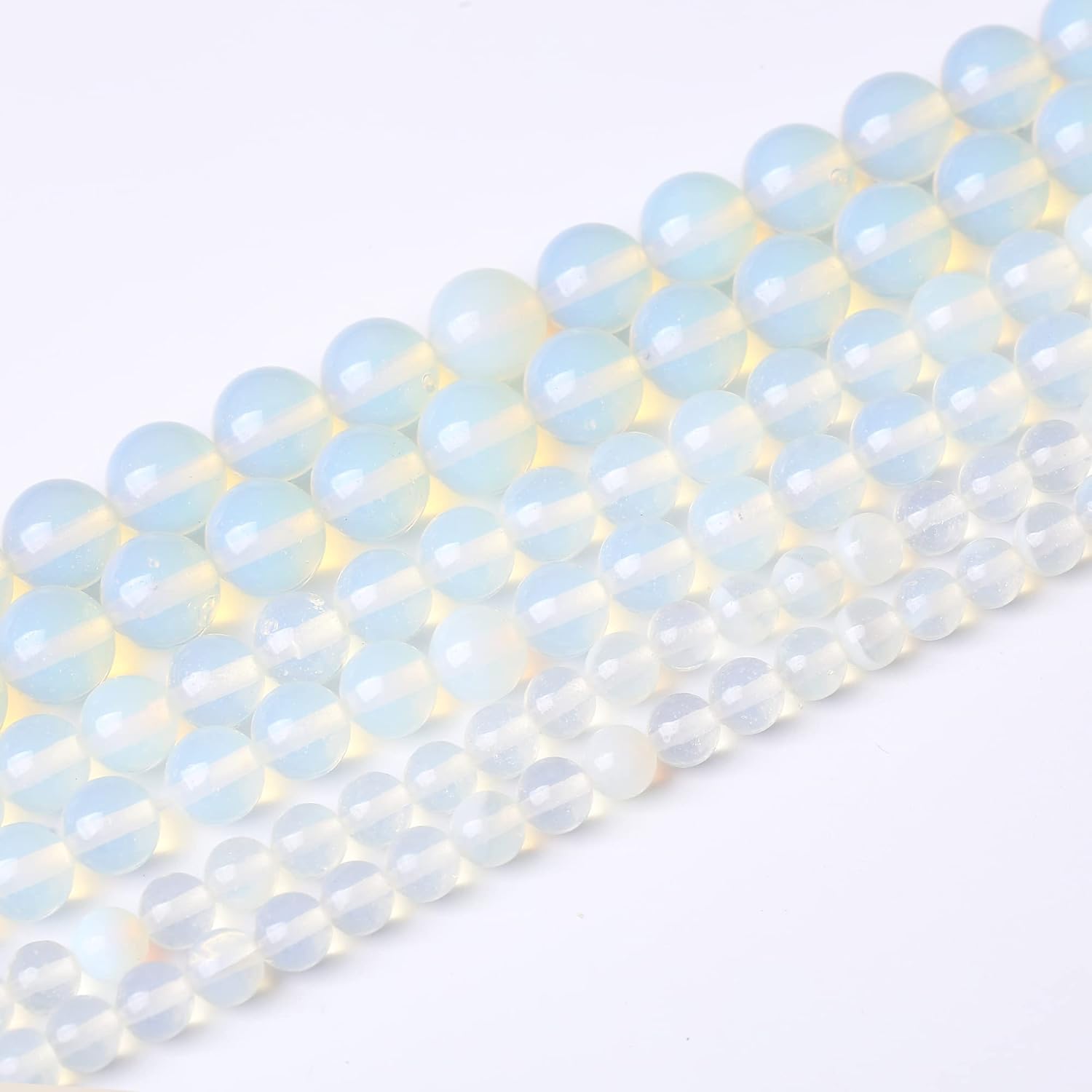 Cuentas sueltas redondas de ópalo de 0.472 in con gemas naturales, cuentas de piedra energética de cristal para hacer joyas, pulseras y collares