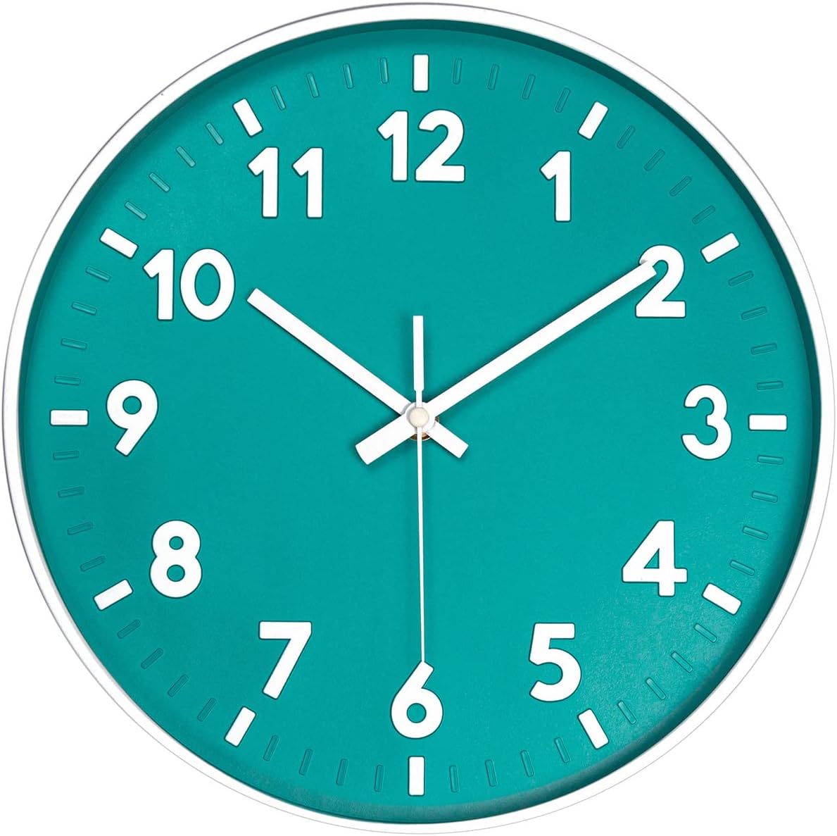 Reloj de pared moderno con número 3D de 12 pulgadas, esfera redonda brillante y colorida, reloj de pared silencioso de cuarzo que no hace tictac,