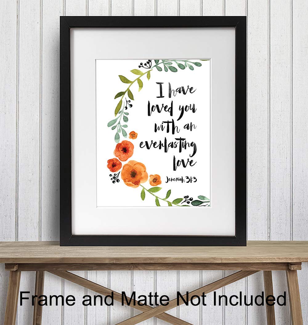 Love Bible Verse – Religious Christian Scripture Wall Art – Home Decor, Decoration for Bedroom, Living Room, Church – Romantic Gift for Women, Men,