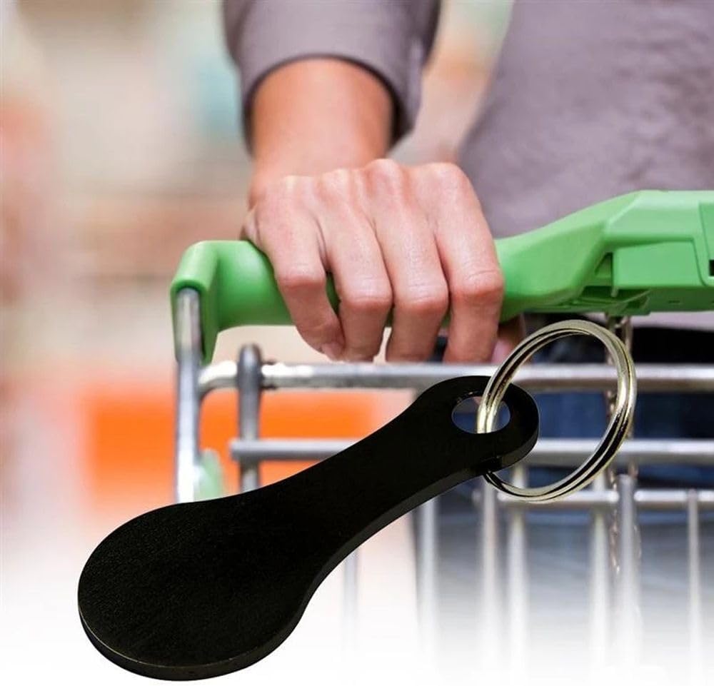 Trolley Tokens Llavero de acero inoxidable Titular de la moneda del carrito de compras Llavero Token Llavero de cerveza Bolsa colgante