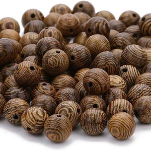 300 cuentas de madera africanas de color marrón oscuro, cuentas redondas naturales de madera para manualidades para pulseras y suministros de 300 cuentas de madera africanas de color marrón oscuro, cuentas redondas naturales de madera para manualidades para pulseras y suministros de