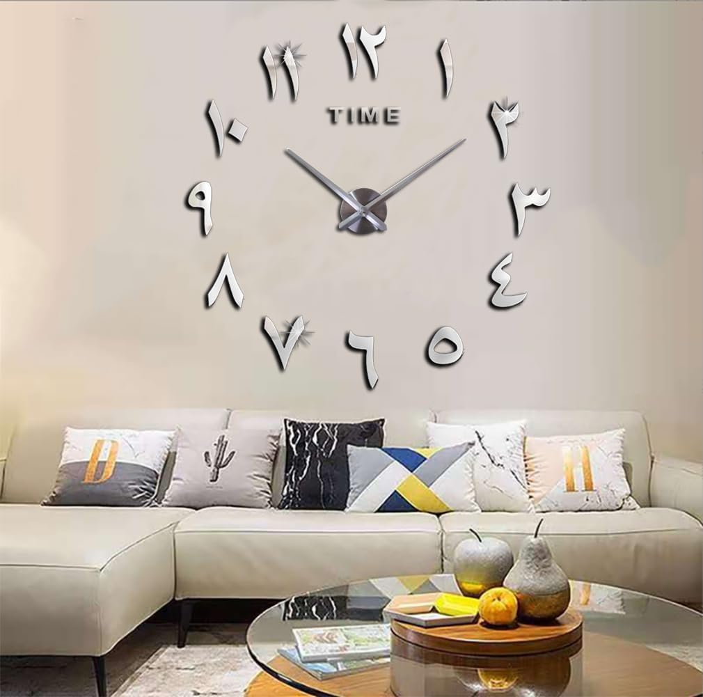 FASHION in THE CITY Relojes de pared Silenciosos Movimiento sin tictac Decoración de pared HogarOficinaHotelBarRestauranteAula Relojes (Plata)