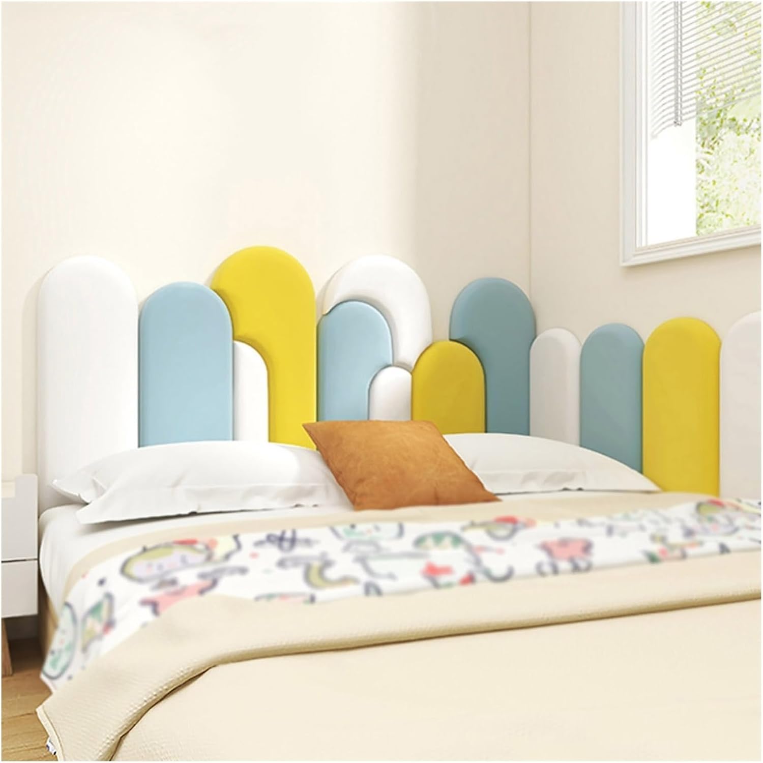 Cabecera 3D anticolisión acolchada de pared, cabecero tapizado, paneles de pared insonorizados para dormitorio y sala de juegos (color B, tamaño 47