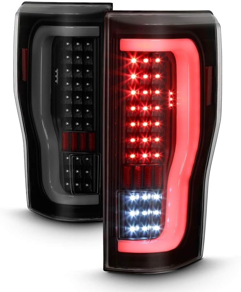 ACANII – Para Black Smoke 2017-2019 Ford F250 F350 Full LED Light Tube Tail LIghts Lámparas de freno