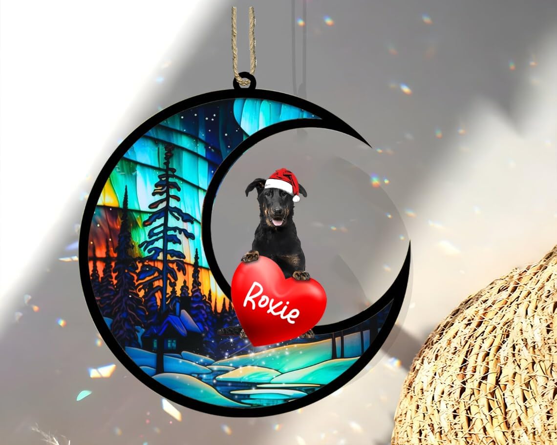 Adorno de Navidad personalizado Beauceron, adorno de Beauceron con nombre, pérdida de mascotas, regalos para los amantes de los perros, pérdida de