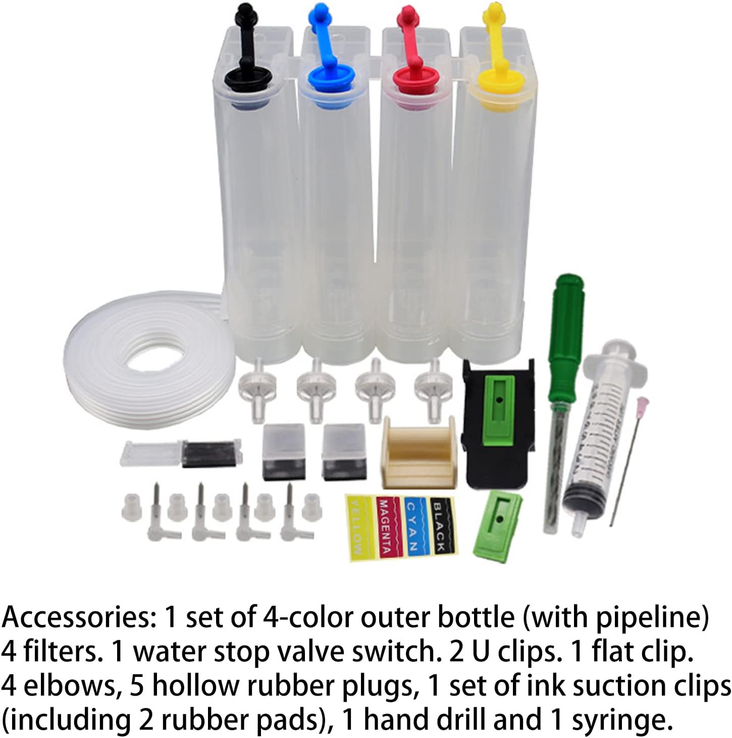 Sistema de suministro de tinta continua de 4 colores Kit de tubería de botella externa para impresora de inyección de tinta Canon Suministro de