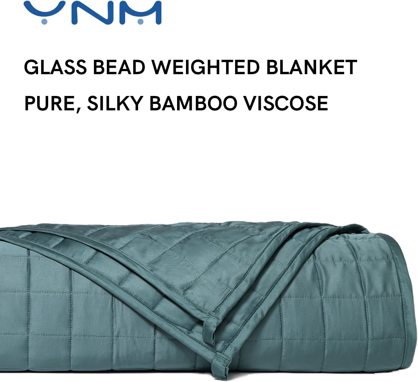 YnM Exclusiva manta con peso, rayón refrescante derivado del bambú, compartimentos más pequeños, manta de cama para dos personas de 110 a 190