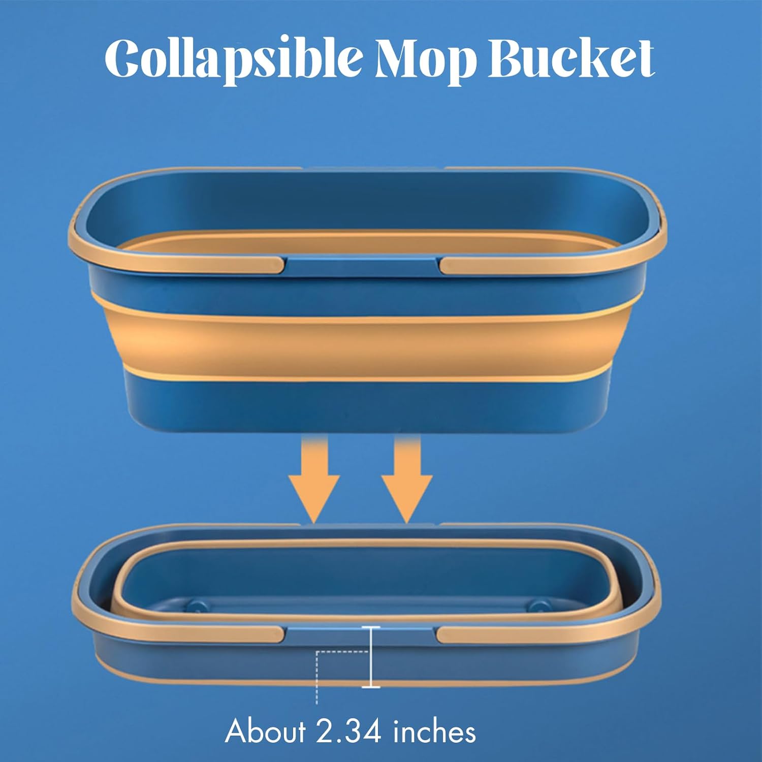 Juego de trapeador plano grande y cubo plegable para trapeador automático Trapeador mágico de 360 grados con escobilla + cubo plegable grande de 12