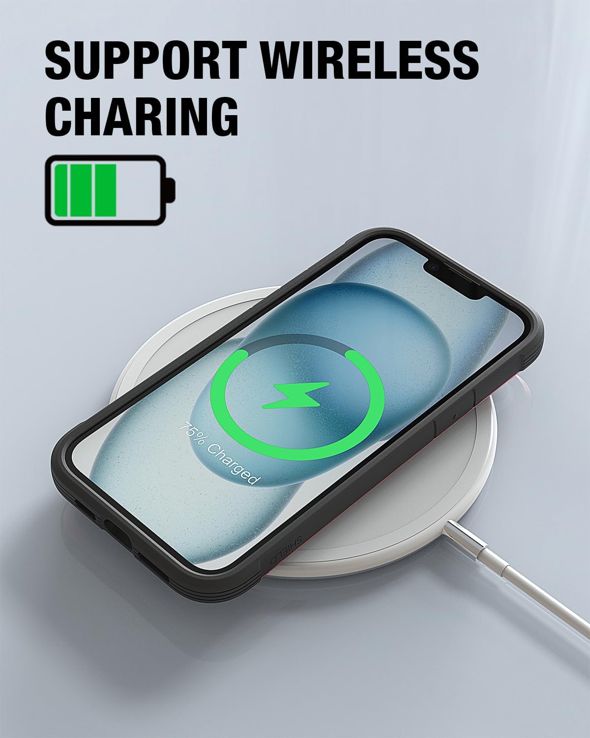 RAPTIC Shield para iPhone 15 Plus, funda protectora transparente a prueba de golpes, grado militar probada para caídas de 10 pies, marco de aluminio