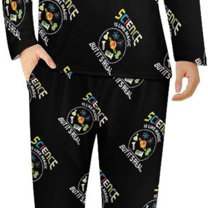 Science Like Magic Men’s Sleepwear Long Sleeve Top And Bottom Soft Nightwear Pajama Lounge Set Science Like Magic Men’s Sleepwear Long Sleeve Top And Bottom Soft Nightwear Pajama Lounge Set