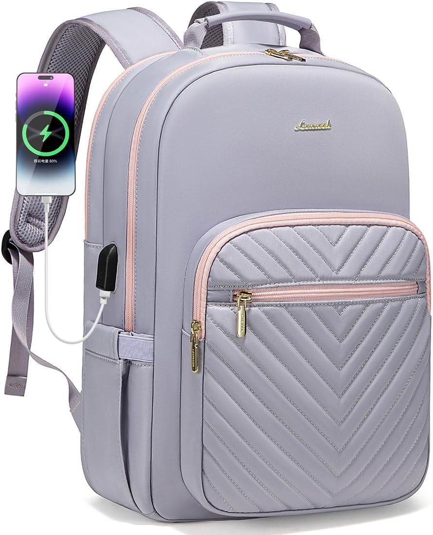 LOVEVOOK Mochila para laptop de 17.3 pulgadas para mujer, bonita mochila de viaje para mujer, bolsa profesional para computadora portátil,