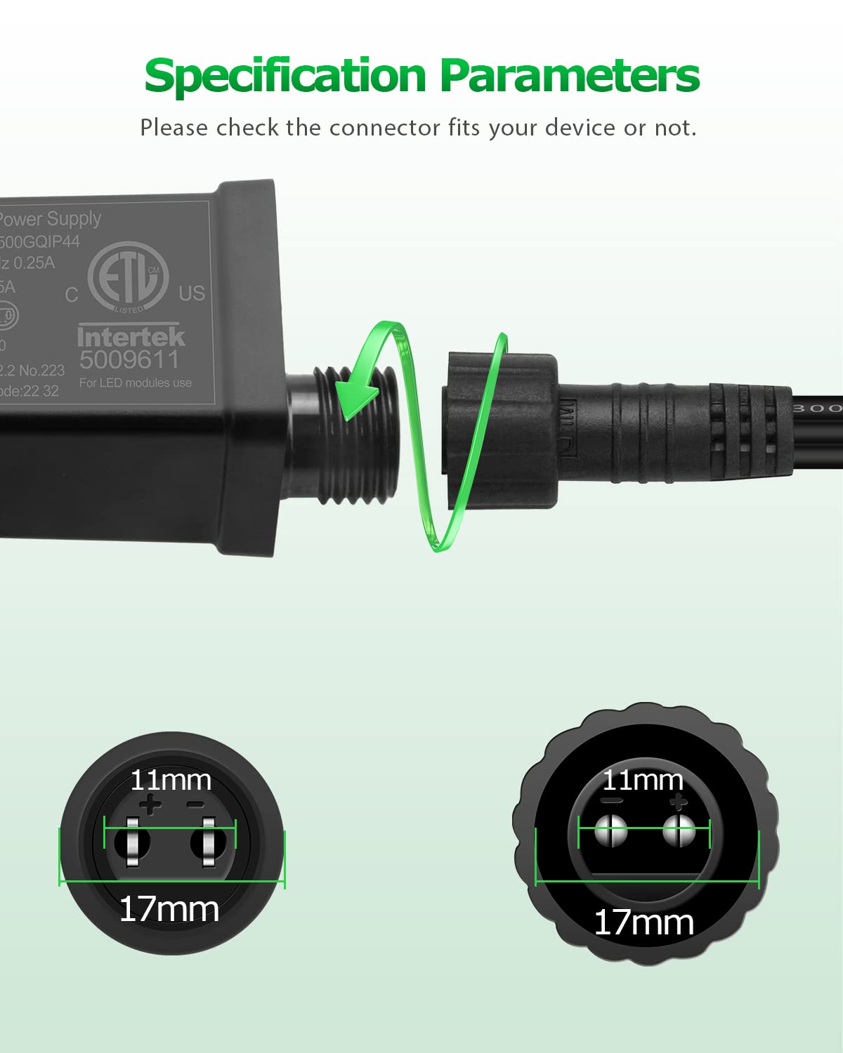 12V 500mA Clase 2 Fuente de alimentación 120VCA 60Hz Transformadores LED de repuesto Patio Inflable al aire libre Adaptador de corriente de bajo