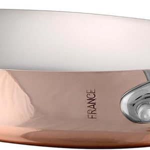 Mauviel M’150 S – Sartén ovalada de cobre pulido y acero inoxidable con asas de acero inoxidable fundido, 9.8 pulgadas, fabricada en Francia Mauviel M’150 S – Sartén ovalada de cobre pulido y acero inoxidable con asas de acero inoxidable fundido, 9.8 pulgadas, fabricada en Francia