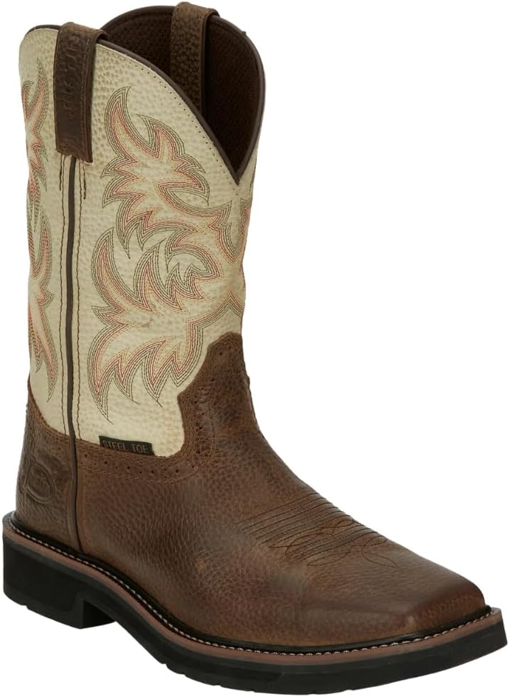 Justin Driller Western – Botas de trabajo para hombre, punta de acero, Se4684