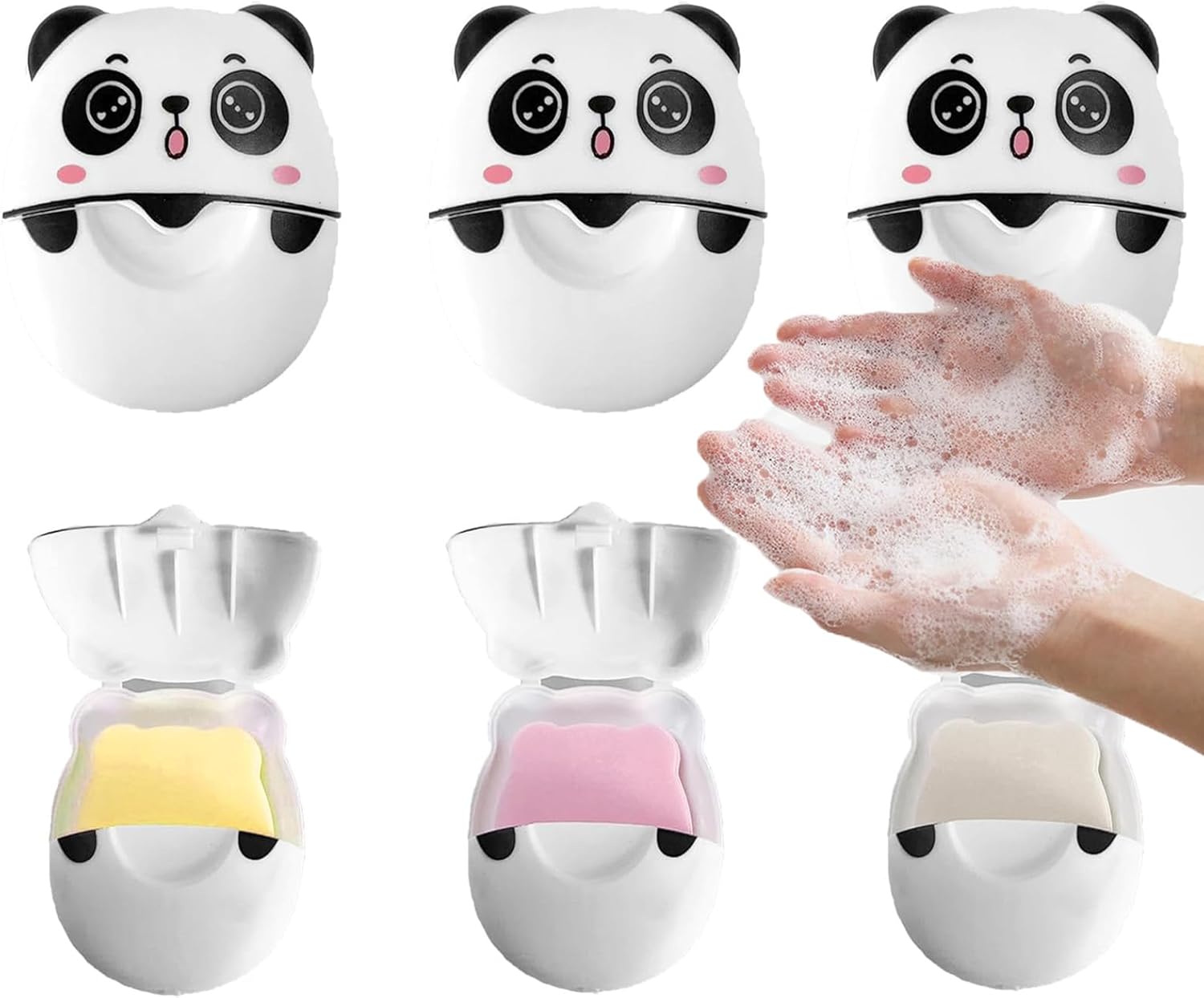 AitnWoy Panda – Lindas hojas de jabón portátiles, 150 piezas de papel de jabón de viaje, desechables, solubles en agua, lavado de manos, jabón de