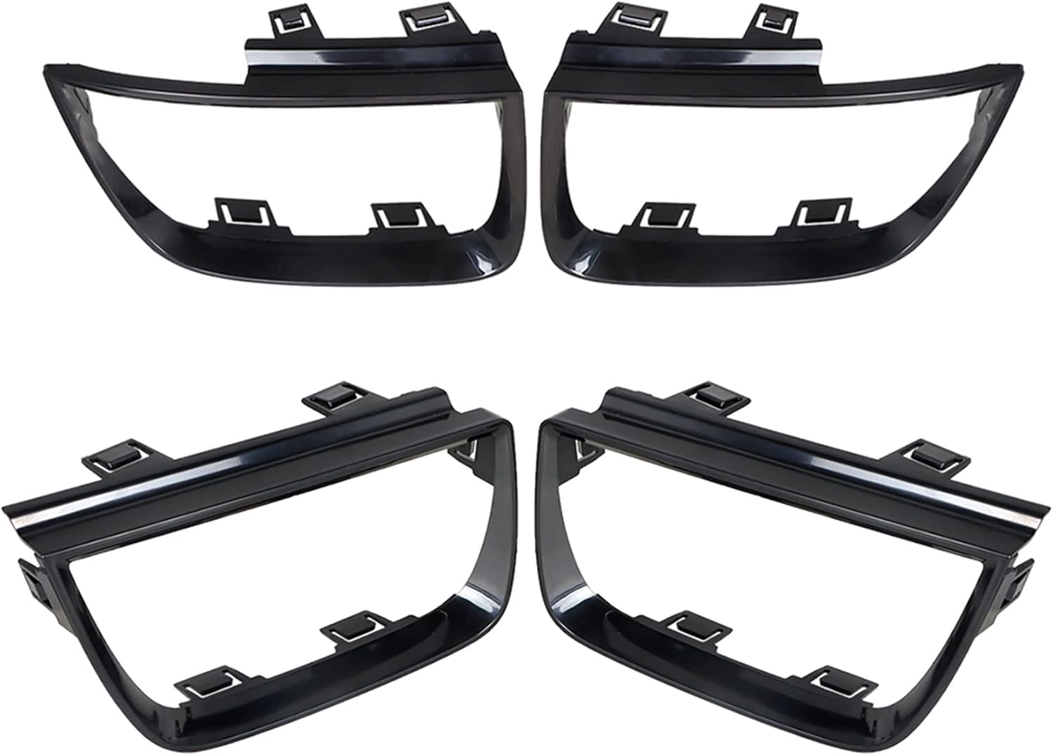 WFLNHB Juego de 4 cubiertas de bisel de luz trasera de repuesto para Chevy Camaro LT LS SS 2010-2013 biseles negros brillantes para el lado del
