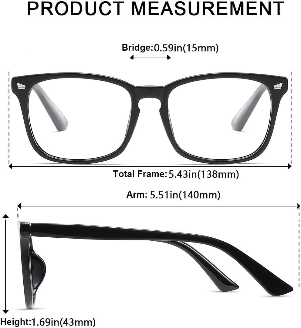 VEOFEMLEA Gafas cuadradas antiluz azul para protección ocular mejorada con bloqueo de luz azul para mujeres y hombres