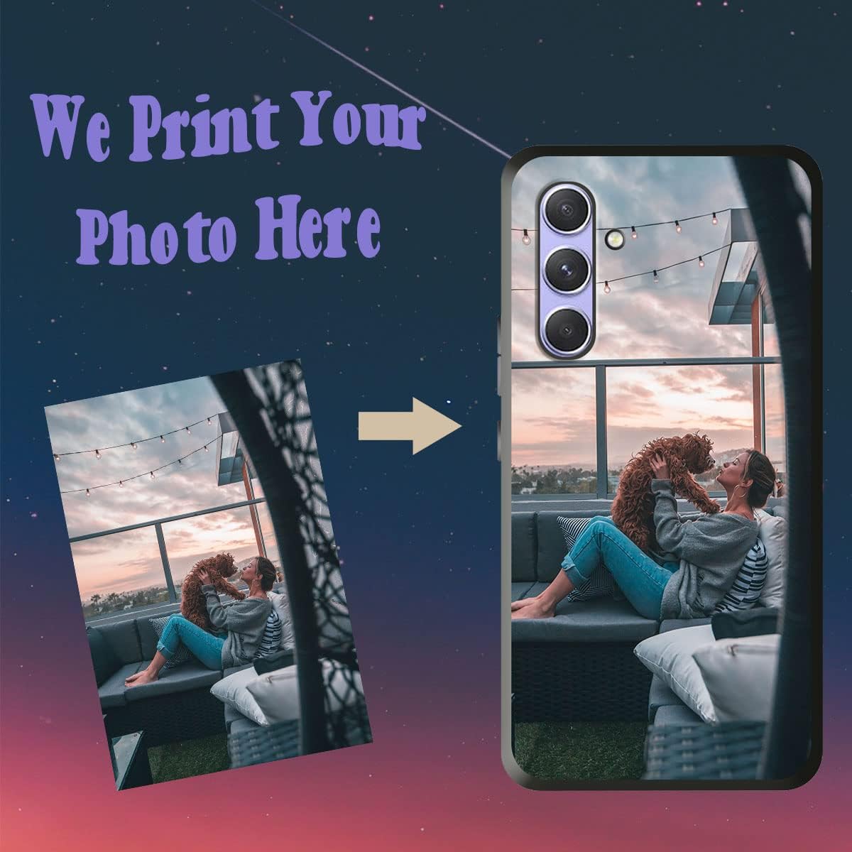 Custom Customize Photo Text Case for Samsung Galaxy A34 5G Personalized Picture Phone Cover for Samsung Galaxy A34 5G Compatible with Samsung Galaxy