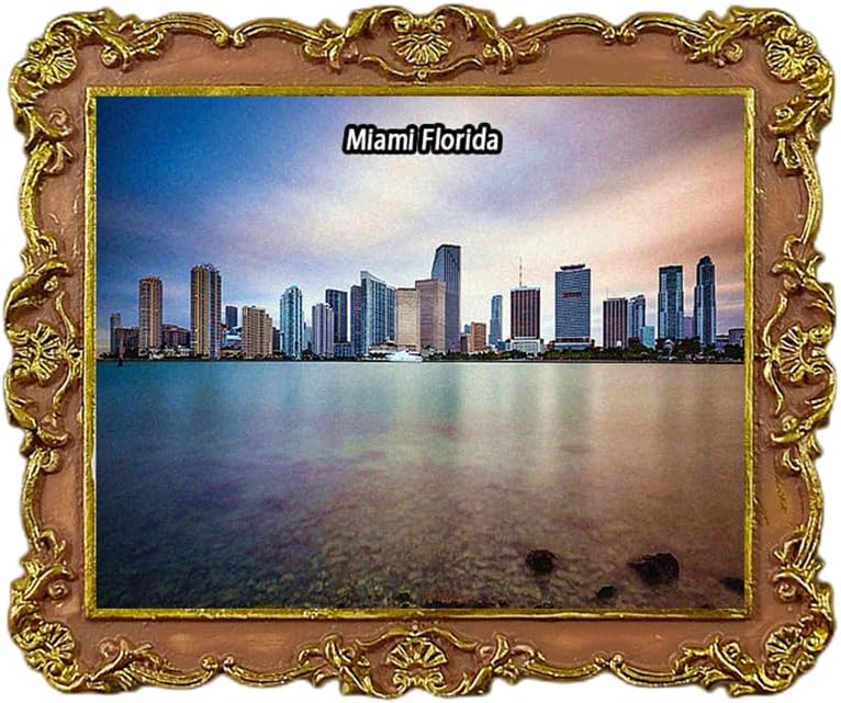 Miami Florida USA – Imán para refrigerador 3D, recuerdo de viaje, decoración de nevera, etiqueta engomada magnética, colección artesanal