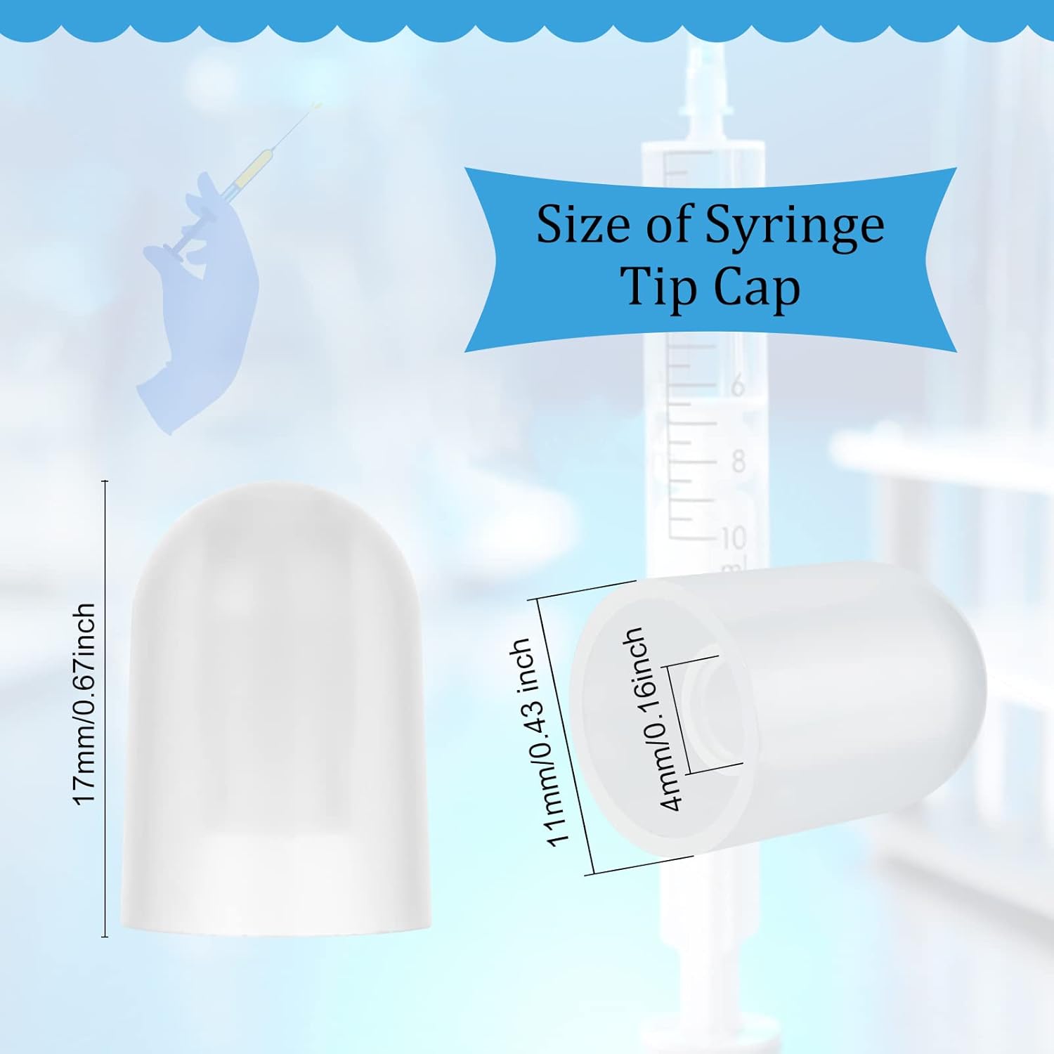 OLYCRAFT Tapa transparente de punta de jeringa para dispensación Luer Lock sin aguja Tapa de bloqueo Luer Lock para tubos de alimentación