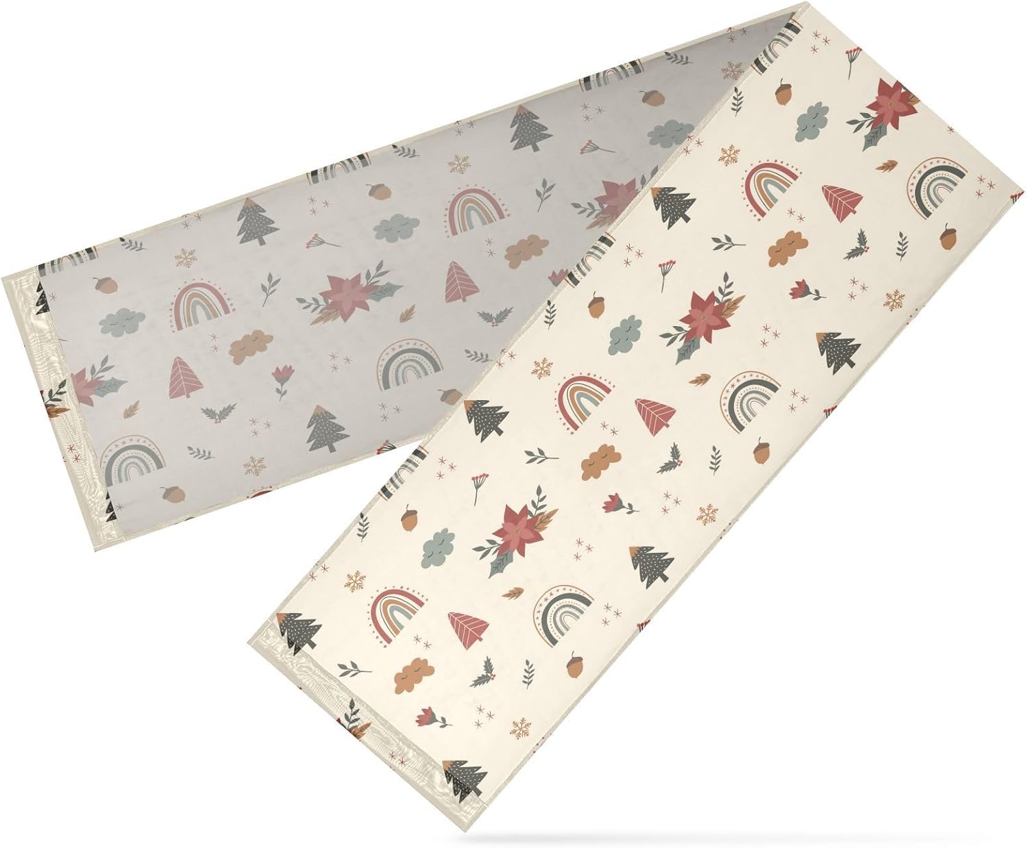 Christmas Rainbows Flowers Table Runner Fall Kitchen Decor for Kitchen Decorations Christmas Table Runner 120 Inches Long