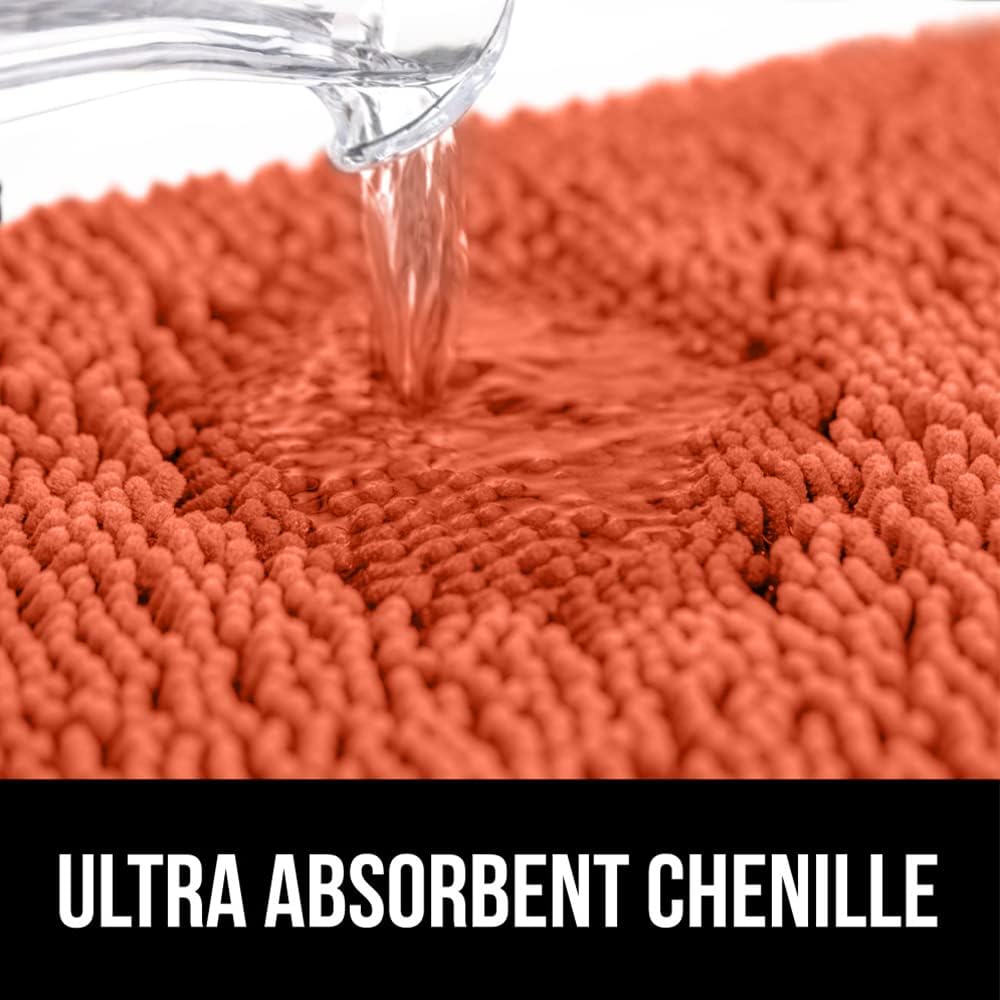 Gorilla Grip – Alfombra de baño de lujo, de felpa, extra suave, duradera y absorbente, lavado y secado a máquina, perfecta para una sola alfombra