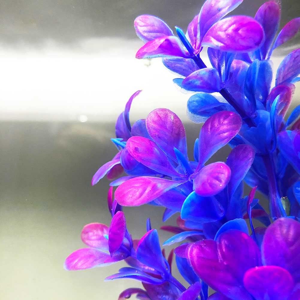 M-bay Plantas de acuario moradas, decoraciones artificiales de acuario, 1 planta de plástico para pecera