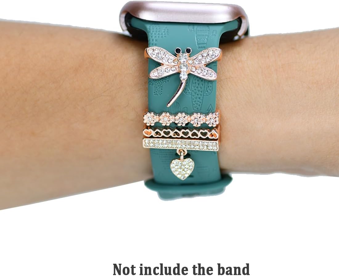 Dijes decorativos de diamantes para mujer, anillos decorativos de diamantes para correas de Apple Watch de 1.929 in, 1.772 in, 1.732 in, 1.654 in,