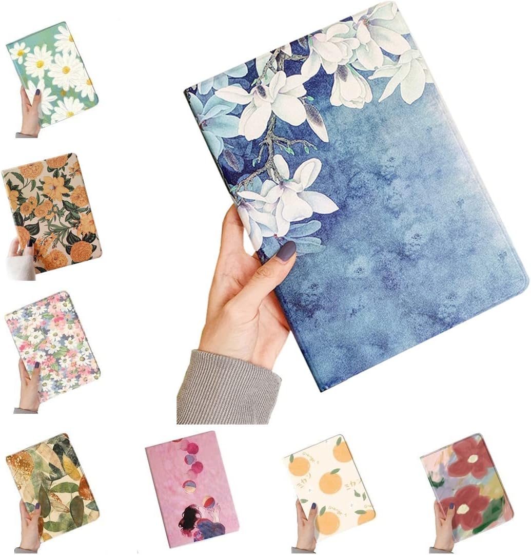 Funda floral para iPad Mini 5 generación Mini 4, diseño de flores, de piel delgada, con portalápices, apagado y encendido automático, color B
