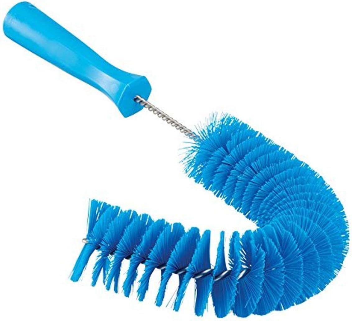 Vikan 53723 Cepillo de gancho, limpiador de tubos, tubos y canalones curvado de 14.17 pulgadas sin BPA, compatible con postes de extensión de Vikan