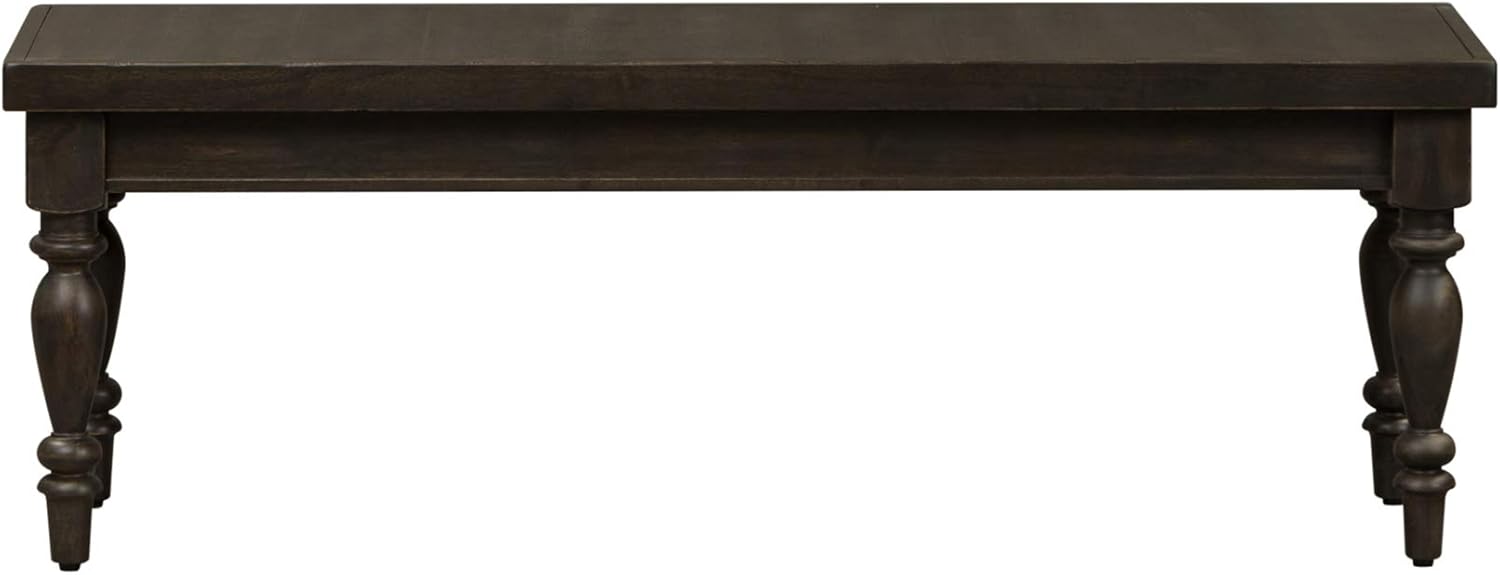 Liberty Furniture Industries Harvest Home – Banco sin espalda, 52 pulgadas de ancho x 16 pulgadas de profundidad x 18 pulgadas de alto, color negro