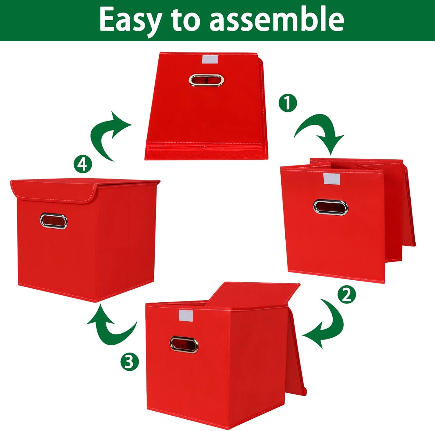 Cubos de almacenamiento plegables con tapa, caja de almacenamiento de tela con asa, para el hogar, dormitorio, oficina, armario, ropa, juguetes,