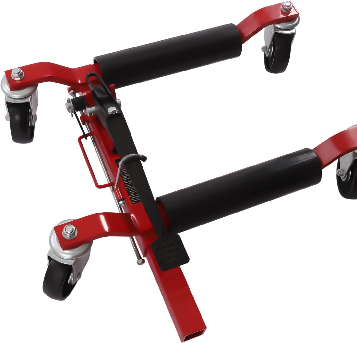 LENJKYYO Carretilla de rueda de automóvil, gato hidráulico de alta resistencia, 1300 libras, carrito de carga automática con pedal de trinquete,